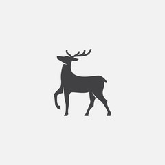 deer icon, deer illustration, deer vector design template, rain deer logo