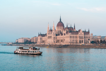 Fototapeta premium Hungarian parliament in Budapest on the Danube river