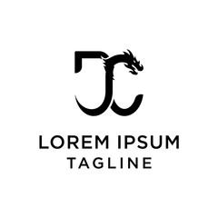 JC Initial With Dragon Abstract Logo Design
