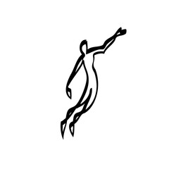Jump man, Stock vector illustration isolated on white background.