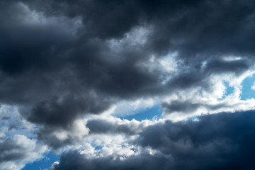 Sky before storm. Gloomy landscape.