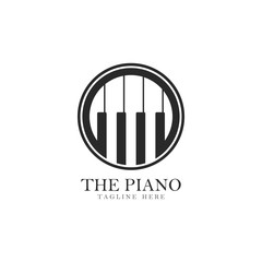 Piano logo template vector icon illustration design 