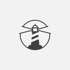 light house logo design vector, light house illustration