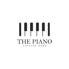 Piano logo template vector icon illustration design 