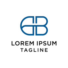 GB or BG letter logo template design vector