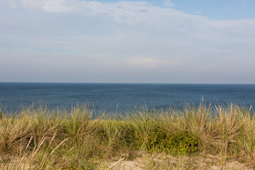 Naklejka na ściany i meble Beautiful tranquil dune landscape and long beach at North Sea