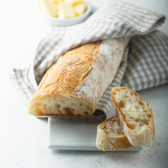 Homemade baguette bread