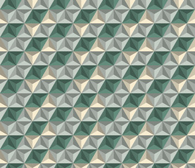 Vector abstract seamless pattern with triangles of different colors. Textile background for package, cover, greeting cards.