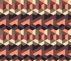 Colorful seamless pattern with hexagons. Low poly honeycomb geometric background.