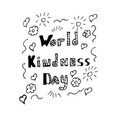 Hand drawn illustration with hand-lettering and decoration elements.