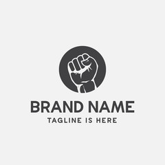 Power sign. Fist male hand. Vector Illustration