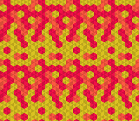 Abstract seamless pattern. Colorful geometric background with hexagons.
