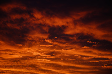 Dramatic sky. Sunset. Nature background.