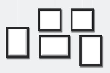 set of black blank frames