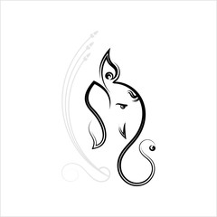 Ganesha The Lord Of Wisdom Calligraphic Style