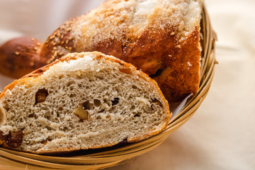 sweet bread with oil and nuts
