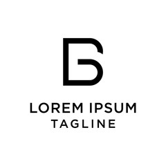 GB or BG letter logo template design vector