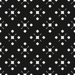 Vector monochrome ornamental seamless pattern. Simple geometric texture