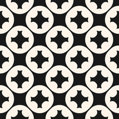 Vector geometric seamless pattern with carved circular shapes, crosses