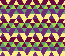 Vector seamless illustration of multicolor triangle pattern. Colored geometric vector background.