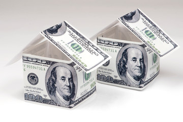 Houses made of hundred dollar notes