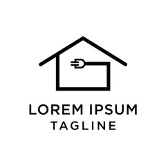 Letter G Energy house. Battery house. Power house. Electric house. Abstract logo. Brand identity. 