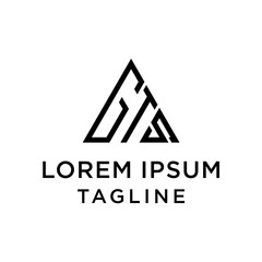 GTS Initial  Triangle Construction Logo Design Template