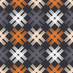 Ethnic boho seamless pattern. Lace. Embroidery on fabric. Patchwork texture. Weaving. Traditional ornament. Tribal pattern. Folk motif. Can be used for wallpaper, textile, wrapping, web. 