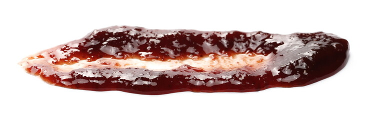 Traditional strawberry jam isolated on white background