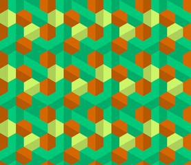 Seamless geometric pattern with hexagons. Textile printing, fabric, package, cover, greeting cards.