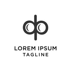 initial letter dp linked circle lowercase monogram logo black with eye illustration.