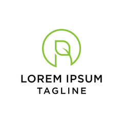 Abstract Letter R Logo Vector Design. Icon Eco Green and Circle Concept Template.