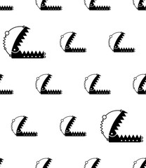 Animal Trap Icon Seamless Pattern, Animal Catching Trap
