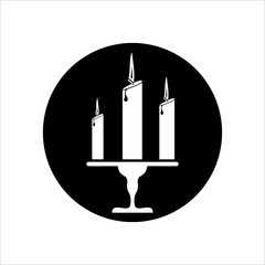 Candle Icon, Lit Candle Icon