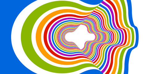 Abstract 3D trendy modern lines in perspective vector background, dimensional design cool element, funky style layout for ads posters banners and covers, perfect abstraction.