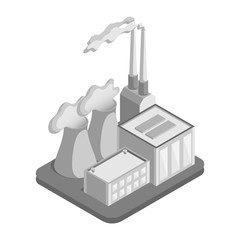Obraz premium Vector illustration of factory. Environmental anthropogenic pollution concept