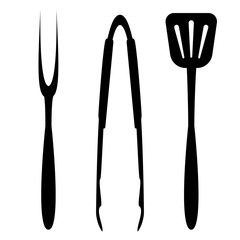 Barbecue tools. Isolated vector images on white background