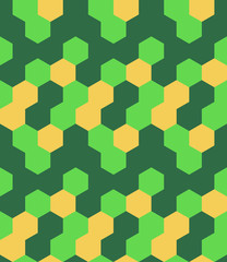 Fototapeta na wymiar Vector seamless illustration of multicolor hexagon pattern. Colored geometric vector background.