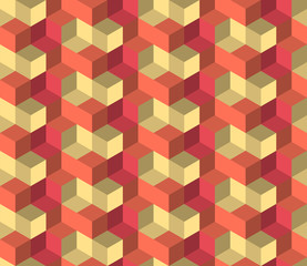 Seamless geometric pattern with cubes. Textile printing, fabric, package, cover, greeting cards.