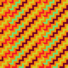 Abstract seamless pattern. Colorful geometric background with zigzags.