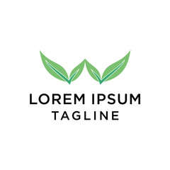 Initial letter W Leaf logo, design template elements