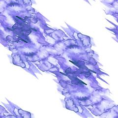 Watercolor blue seamless background, blot, blob, splash of blue paint. Watercolor blue spot, abstraction. Abstract art illustration, scenic background. Beautiful bright pattern. Abstract 