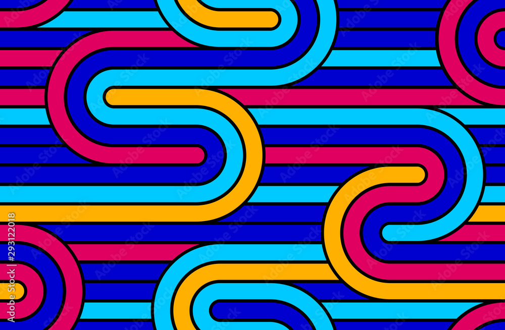 Poster seamless linear vector geometric minimalistic pattern, abstract lines tiling background, stripy weav