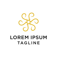 Initial SP with flower luxury logo design template