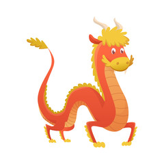 Japan or china dragon cartoon vector cute dragonfly dino character baby dinosaur for kids fairytale dino illustration isolated on white background.
