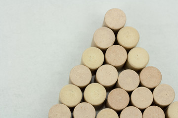 Background and texture of many wine corks.