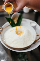 Bingsu or bingsoo is a very popular and elaborate snack/dessert in East Asia especially during the summer season. This snack is composed of ice shavings and various ingredients such as sweetened conde