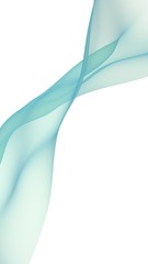 Abstract wave. Scarf. Bright ribbon on white background. Abstract smoke. Raster air background. Vertical image orientation. 3D illustration