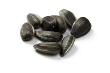 Sunflower seeds isolated on white background