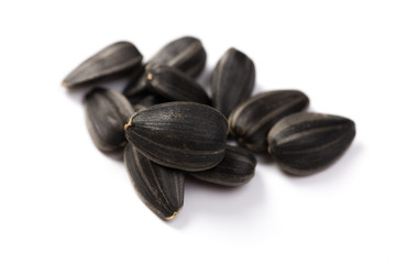 Sunflower seeds isolated on white background